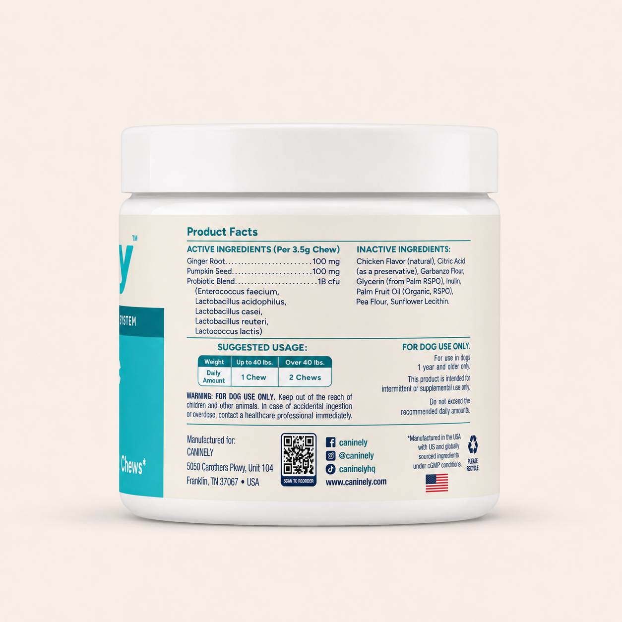 Probiotic Chews For Dogs ingredients